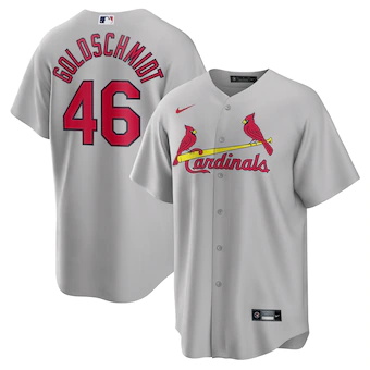 mens nike paul goldschmidt gray st louis cardinals road rep